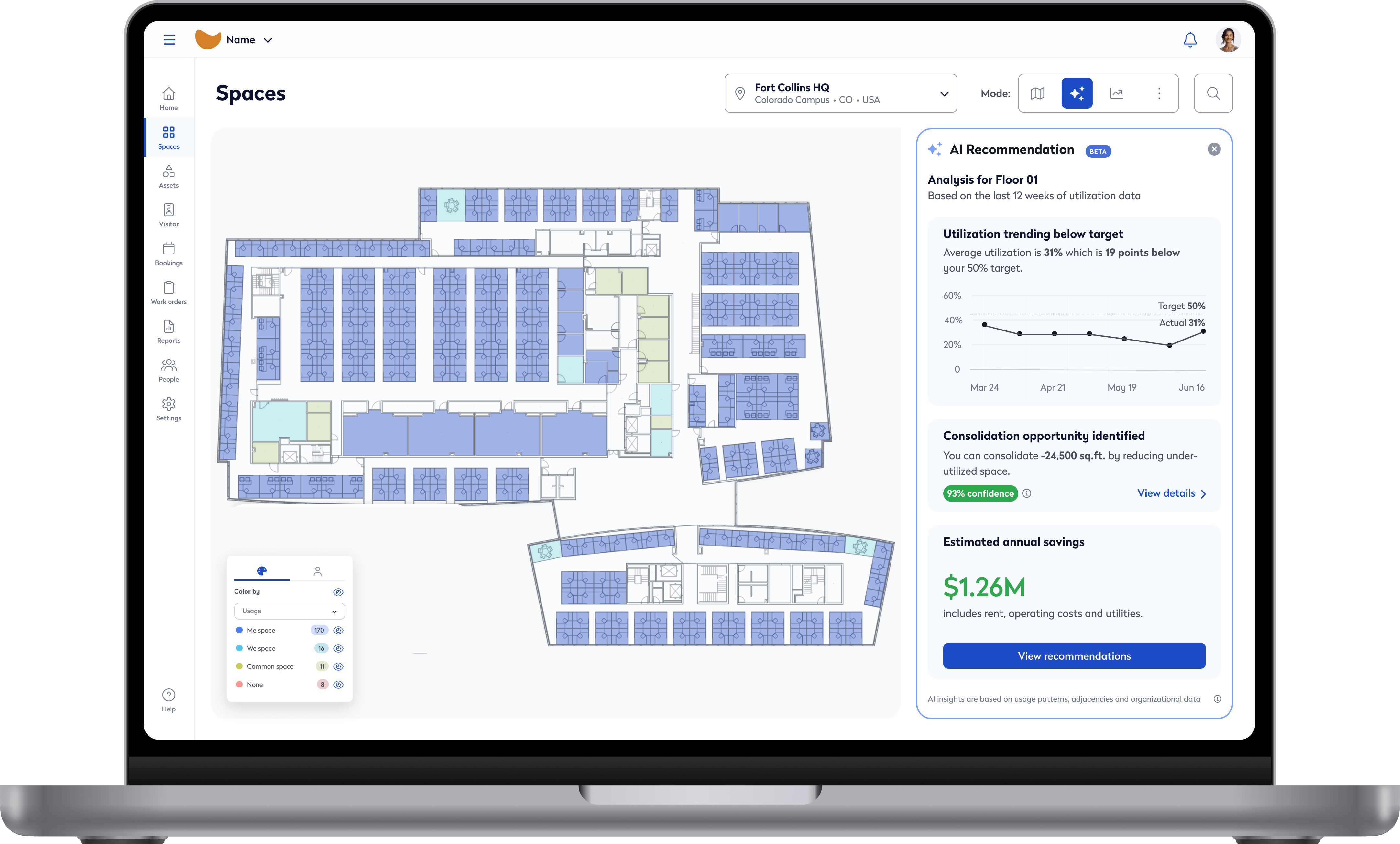 Portfolio Insights Agent dashboard on laptop