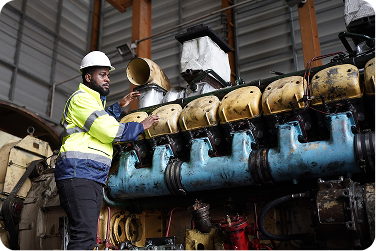 Operations leader reviewing asset on site