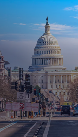 Flex/26 London – aerial view of Washington skyline