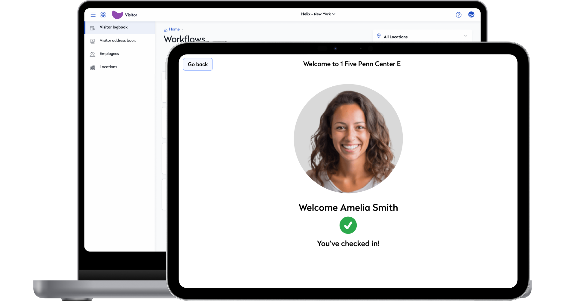 Eptura Visitor app on laptop and tablet