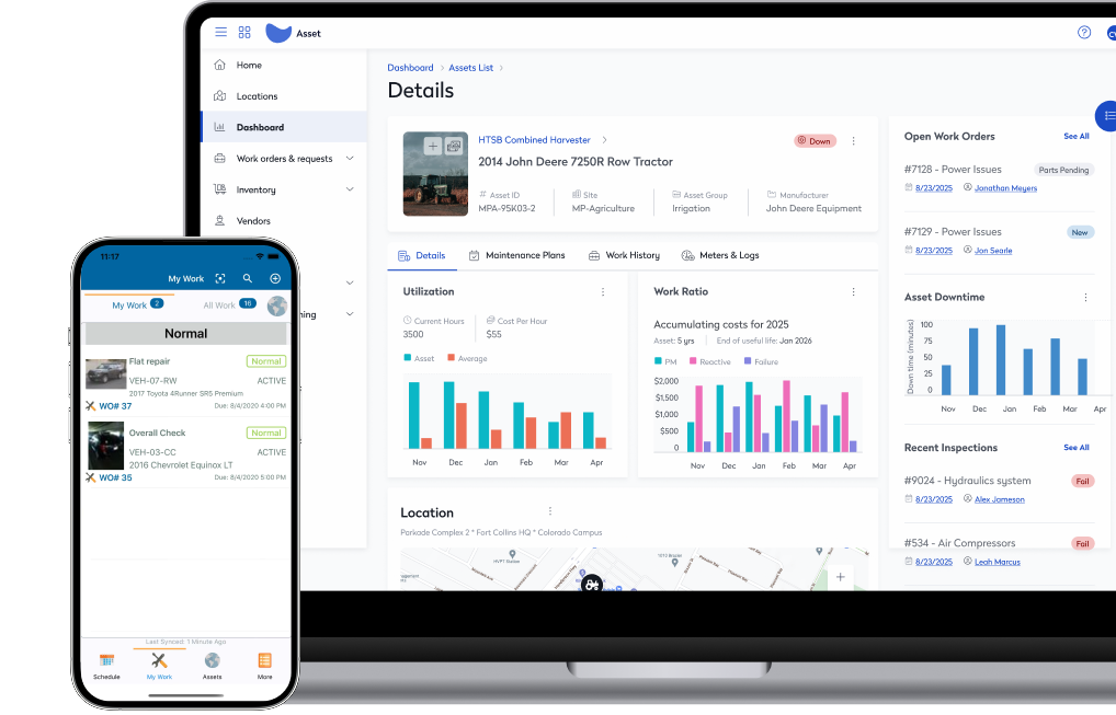 Asset app on laptop and phone